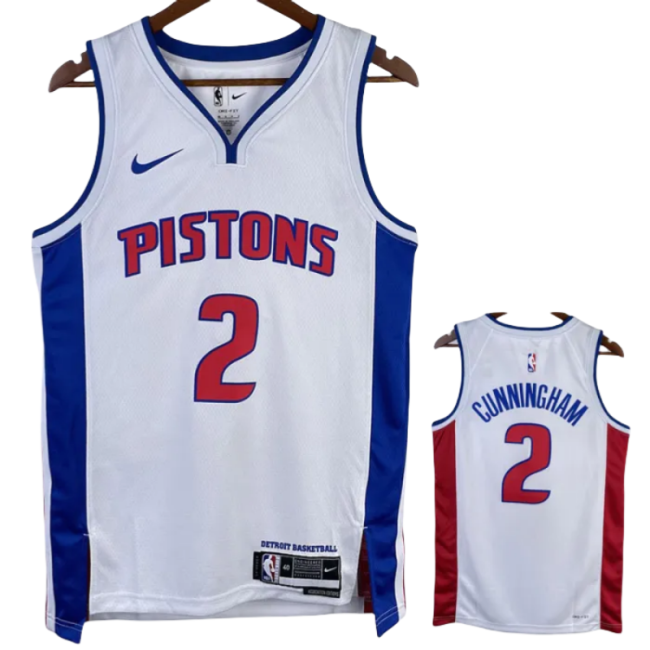 22-23 Pistons CUNNINGHAM #2 White Top Quality Hot Pressing NBA Jersey