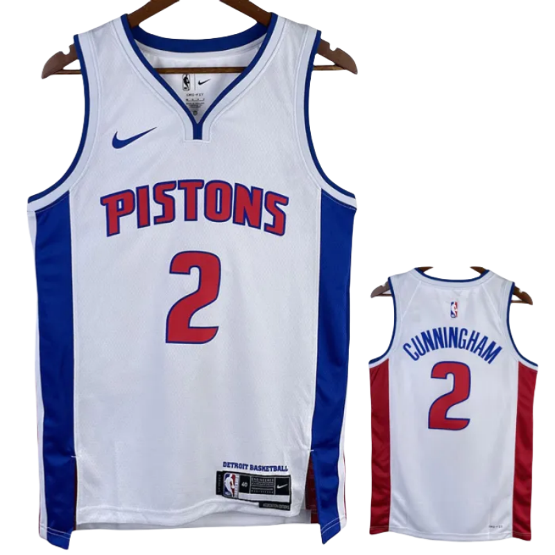 22-23 Pistons CUNNINGHAM #2 White Top Quality Hot Pressing NBA Jersey