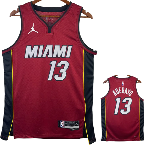 22-23 HEAT ADEBAYO #13 Red Top Quality Hot Pressing NBA Jersey (Trapeze Edition) 飞人版