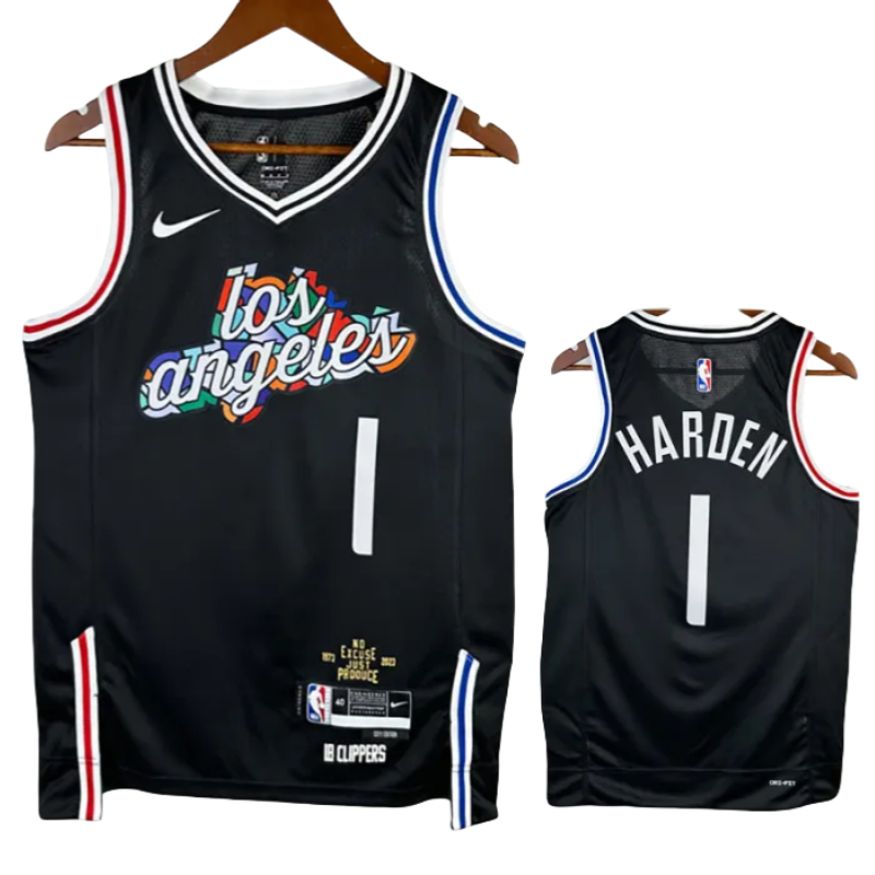 22-23 CLIPPERS HARDEN #1 Black City Edition Top Quality Hot Pressing NBA Jersey