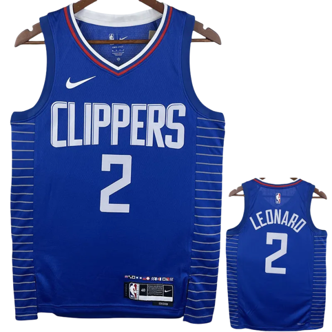 22-23 Clippers LEONARD #2 Blue Top Quality Hot Pressing NBA Jersey