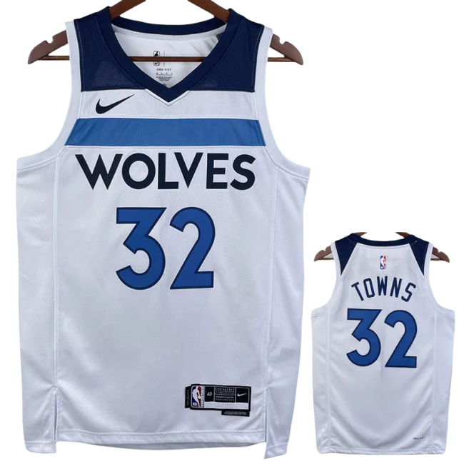 22-23 Timberwolves TOWNS #32 White Top Quality Hot Pressing NBA Jersey
