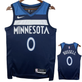 22-23 Timberwolves RUSSELL #0 Blue Top Quality Hot Pressing NBA Jersey