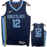 22-23 GRIZZLIES MORANT #12 Dark Blue Top Quality Hot Pressing NBA Jersey