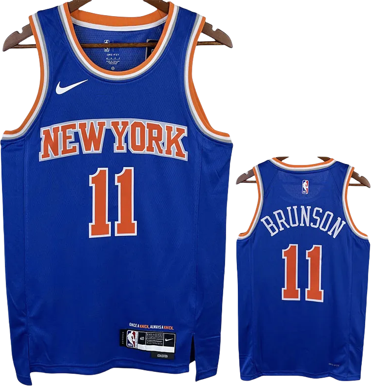 22-23 KNICKS BRUNSION #11 Blue Top Quality Hot Pressing NBA Jersey