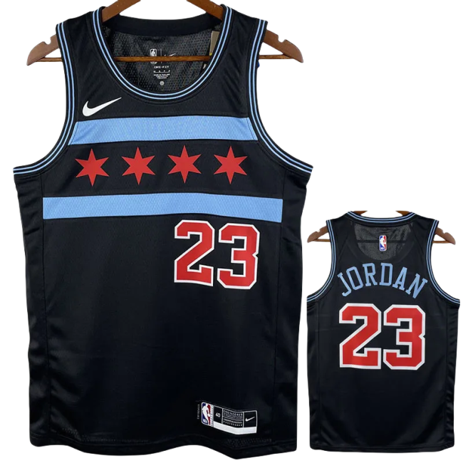 2019 BULLS JORDAN #23 Black City Edition Top Quality Hot Pressing NBA Retro Jersey