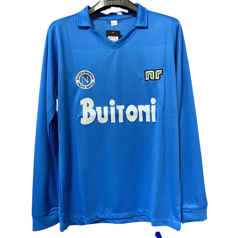 1986-1987 Napoli Home Long Sleeve Retro Soccer Jersey