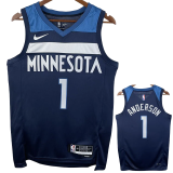 22-23 Timberwolves ANDERSON #1 Blue Top Quality Hot Pressing NBA Jersey