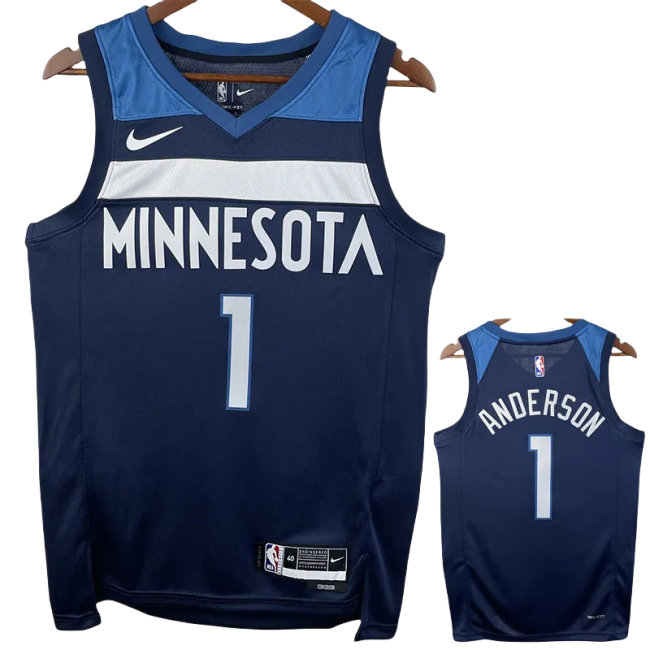 22-23 Timberwolves ANDERSON #1 Blue Top Quality Hot Pressing NBA Jersey
