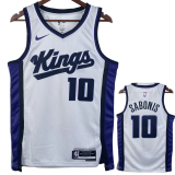 23-24 Kings SABONIS #10 White Top Quality Hot Pressing NBA Jersey