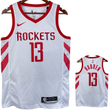 2018-19 ROCKETS HARDEN #13 White Home Top Quality Hot Pressing NBA Jersey