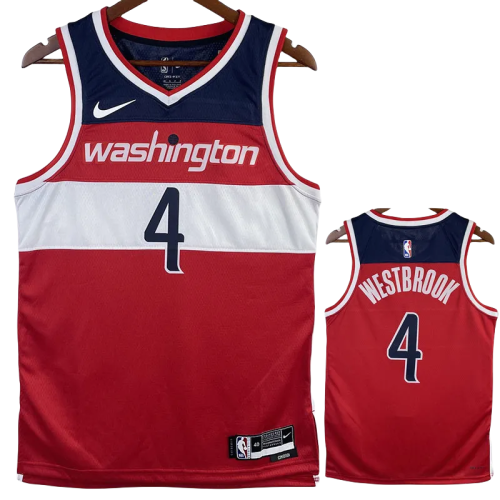 22-23 Wizards WESTBROOK #4 Red Top Quality Hot Pressing NBA Jersey