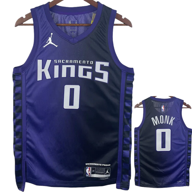 23-24 Kings MONK #0 Purple Top Quality Hot Pressing NBA Jersey (Trapeze Edition)
