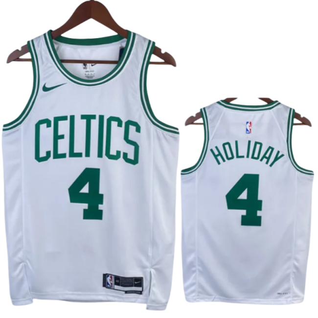 22-23 CELTICS HOLIDAY #4 White Home Top Quality Hot Pressing NBA Jersey