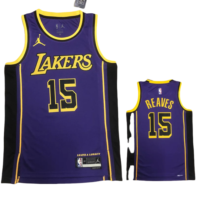 22-23 LAKERS REAVES #15 Purple Top Quality Hot Pressing NBA Jersey (Trapeze Edition)