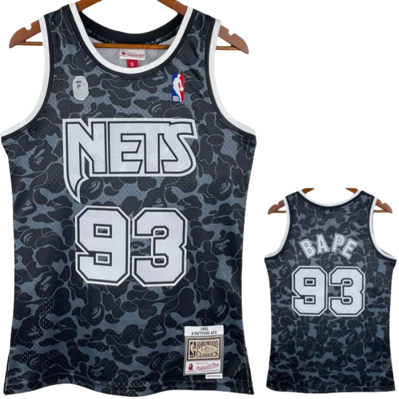2023 NETS & BAPE #93 Black Top Quality Hot Pressing NBA Jersey