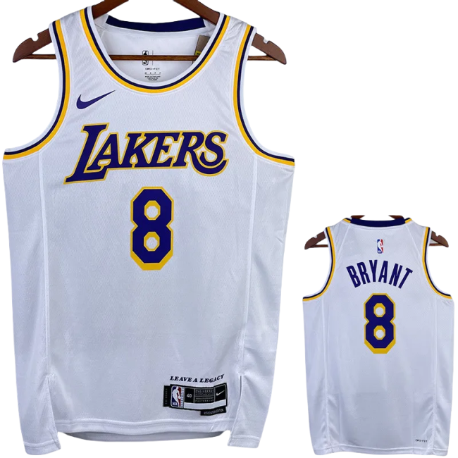 22-23 LAKERS BRYANT #8 White Top Quality Hot Pressing NBA Jersey