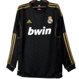 2011-2012Real Madrid  Away Black Long Sleeve Retro Soccer Jersey