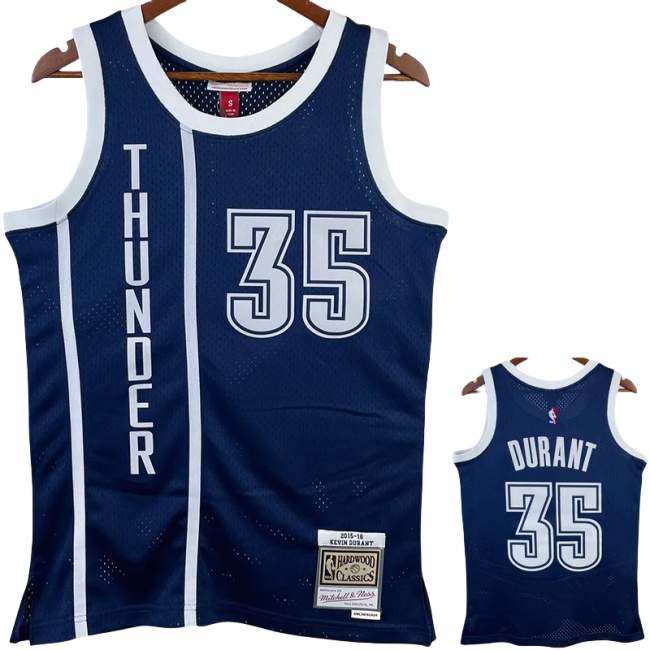 2015-16 OKC DURANT #35 Royal Blue Retro Top Quality Hot Pressing NBA Jersey