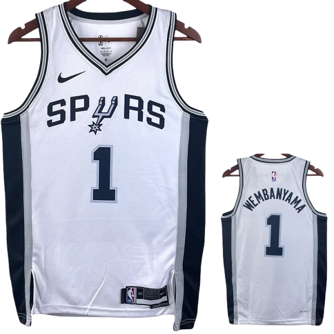 22-23 SA Spurs WEMBANYAMA #1 White Top Quality Hot Pressing NBA Jersey