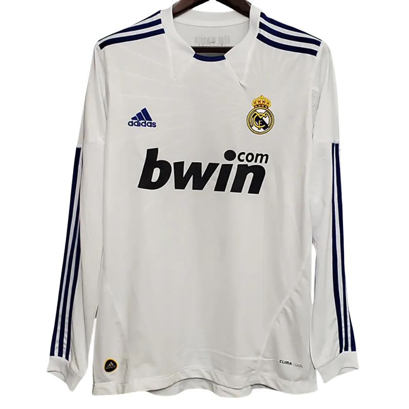 2010-2011 Real Madrid  Home Long Sleeve Retro Soccer Jersey