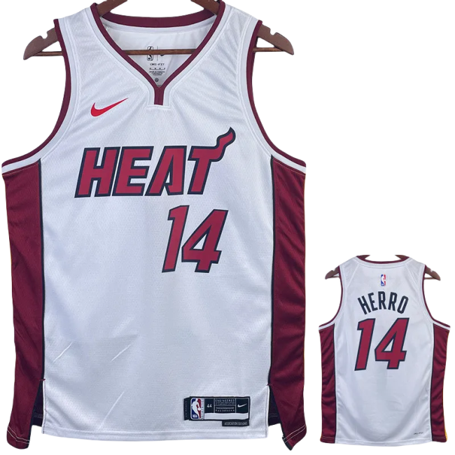 22-23 HEAT HERRO #14 White Top Quality Hot Pressing NBA Jersey (V领）