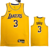 22-23 LAKERS DAVIS #3 Yellow Top Quality Hot Pressing NBA Jersey