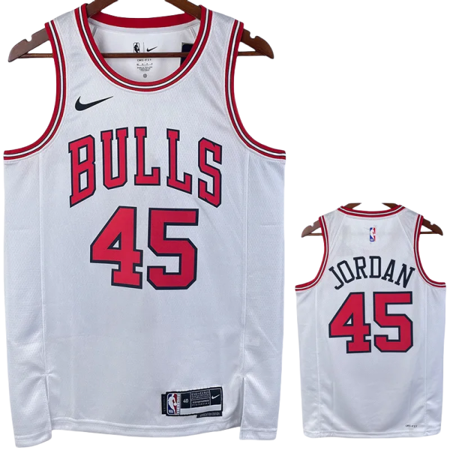 22-23 BULLS JORDAN #45 White Top Quality Hot Pressing NBA Jersey