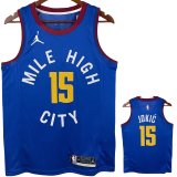 20-21 Nuggets JOKIC #15 Blue Top Quality Hot Pressing NBA Jersey (Trapeze Edition)