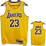 22-23 LAKERS JAMES #23 Yellow Top Quality Hot Pressing NBA Jersey