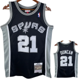 1998-99 SA Spurs DUNCAN #21 Black Retro Top Quality Hot Pressing NBA Jersey