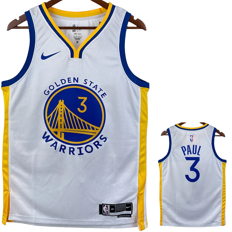 22-23 WARRIORS PAUL #3 White Top Quality Hot Pressing NBA Jersey