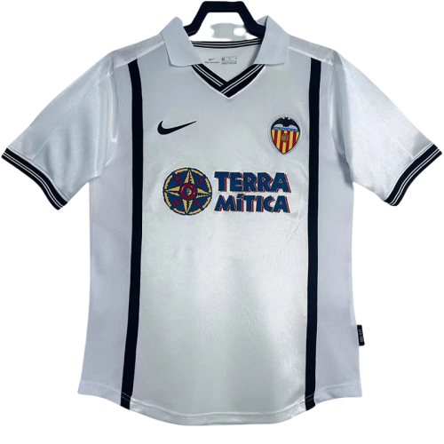 2000-2001 Valencia Home Retro Soccer Jersey