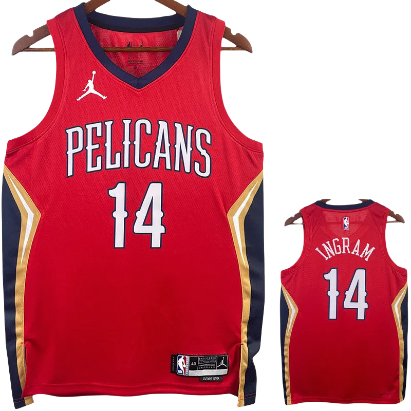 22-23 Pelicans INGRAM #14 Red Top Quality Hot Pressing NBA Jersey (Trapeze Edition)