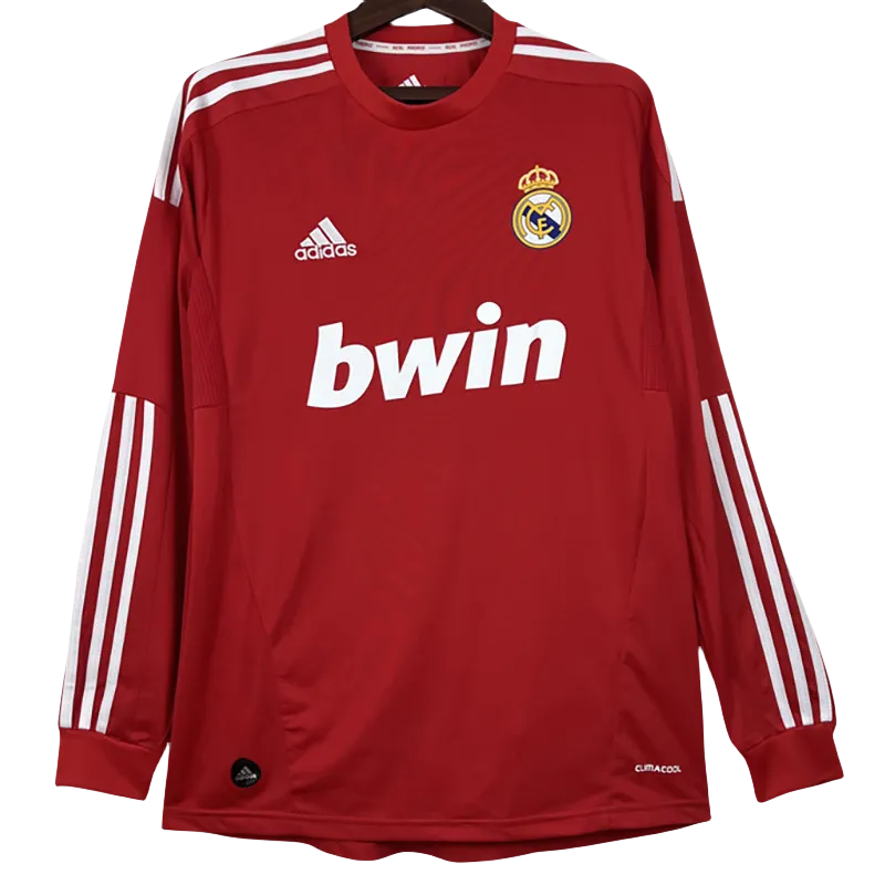 2011-2012  Real Madrid  Away Red Long Sleeve Retro Soccer Jersey