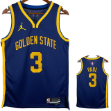 22-23 WARRIORS PAUL #3 Blue Top Quality Hot Pressing NBA Jersey (Trapeze Edition)