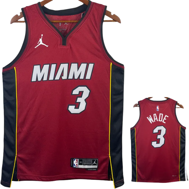 22-23 HEAT WADE #3 Red Top Quality Hot Pressing NBA Jersey (Trapeze Edition)