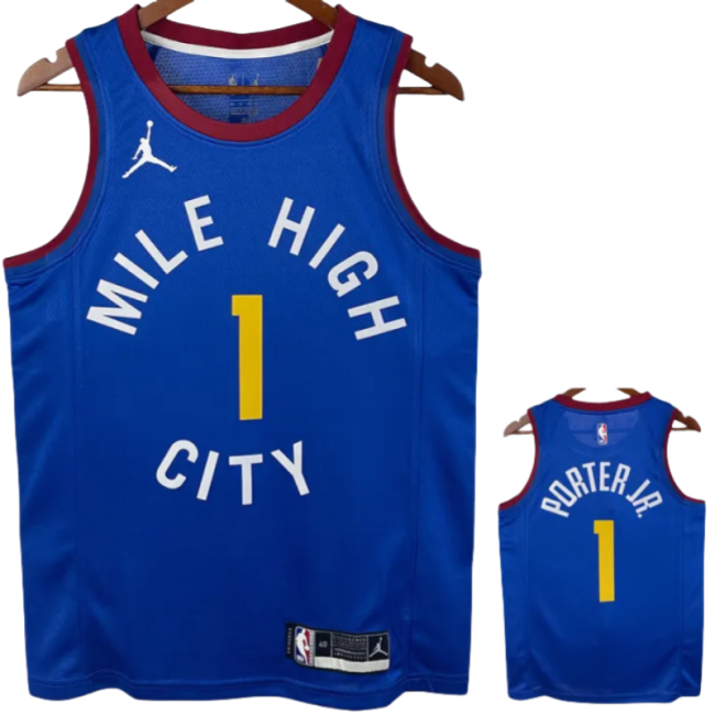 20-21 Nuggets PORTER JR. #1 Blue Top Quality Hot Pressing NBA Jersey (Trapeze Edition)