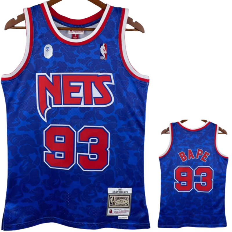 2023 NETS & BAPE #93 Blue Top Quality Hot Pressing NBA Jersey