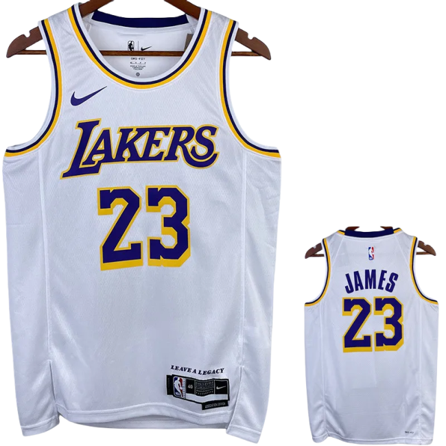 22-23 LAKERS JAMES #23 White Top Quality Hot Pressing NBA Jersey