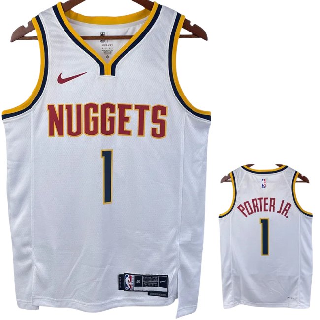 22-23 Nuggets PORTER JR. #1 White Top Quality Hot Pressing NBA Jersey