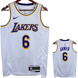 22-23 LAKERS JAMES #6 White Top Quality Hot Pressing NBA Jersey