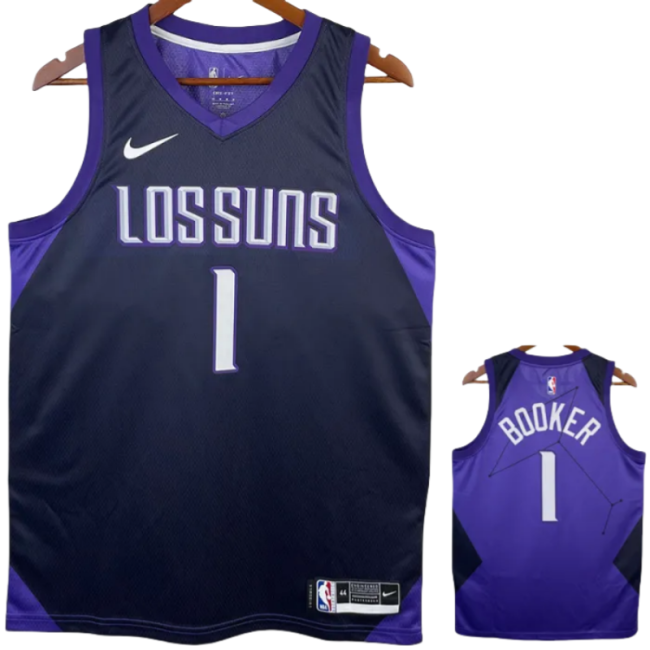 2017-18 SUNS BOOKER #1 Royal Blue City Edition Top Quality Hot Pressing NBA Jersey