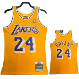 2007-2008 LAKERS BRYANT #24 Yellow Retro Top Quality Hot Pressing NBA Jersey