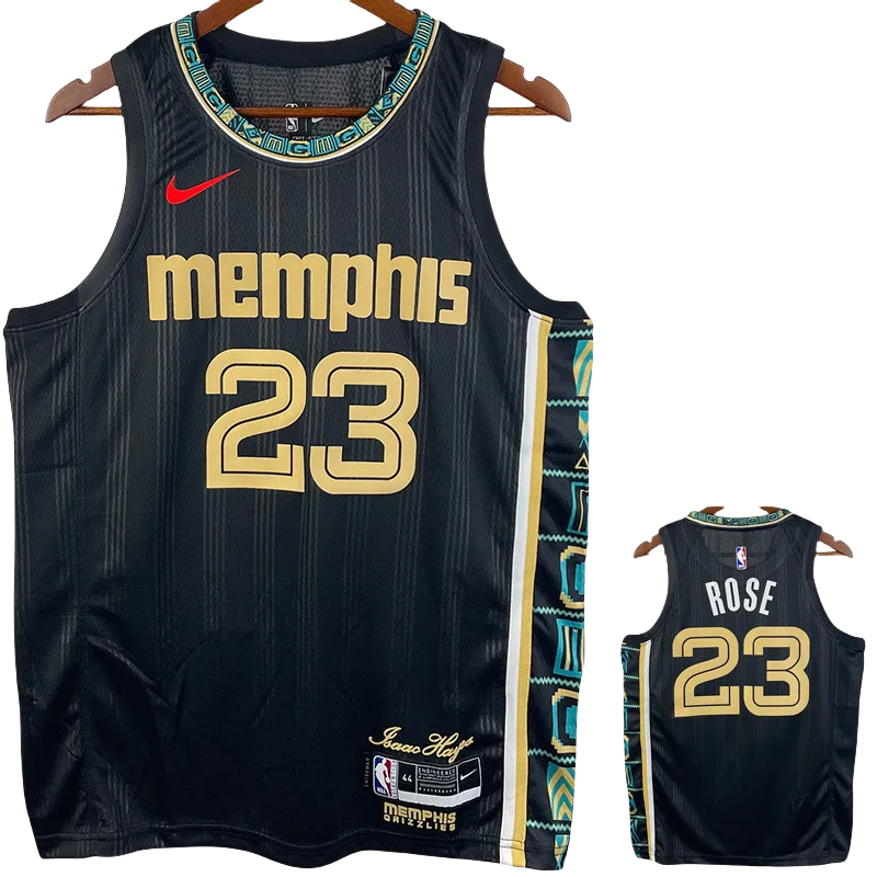 22-23 Grizzlies ROSE #23 Black City Edition Top Quality Hot Pressing NBA Jersey