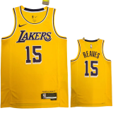 22-23 LAKERS REAVES #15 Yellow Top Quality Hot Pressing NBA Jersey(圆领)
