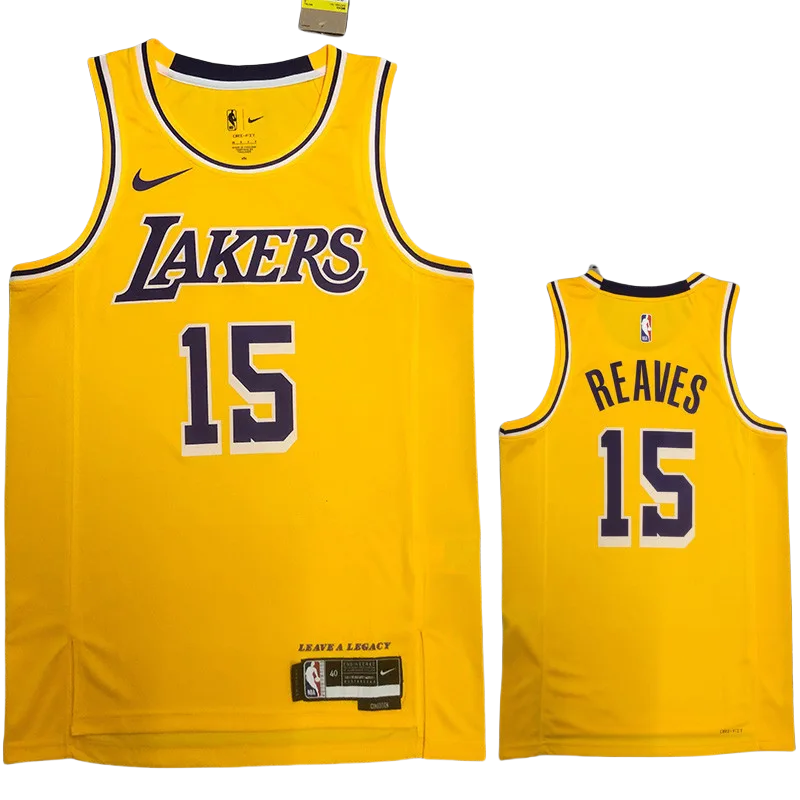 22-23 LAKERS REAVES #15 Yellow Top Quality Hot Pressing NBA Jersey(圆领)