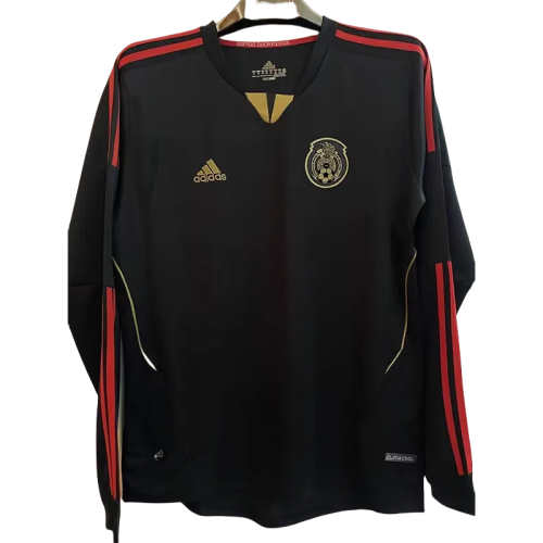 2011-2012 Mexico Away Black Long Sleeve Retro Soccer Jersey