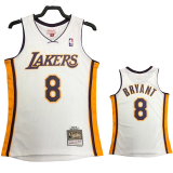 2003-04 LAKERS BRYANT #8 White Retro Top Quality Hot Pressing NBA Jersey(V领)