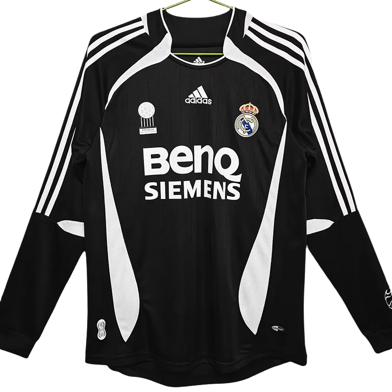 2006-2007  Real Madrid  Black Long Sleeve Retro Soccer Jersey